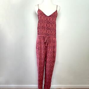 Free People Jumpsuit Small Open Back Pink Boho Festival Desert Soft Grunge Beach